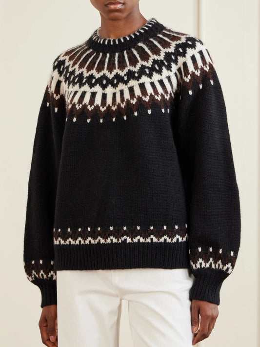 DÔEN Field Fair Isle Wool-blend Sweater