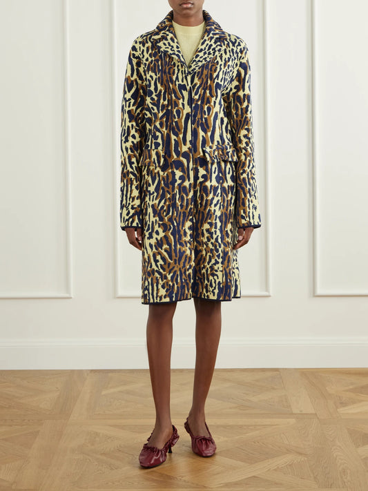 Marni Leopard-jacquard Virgin Wool Coat