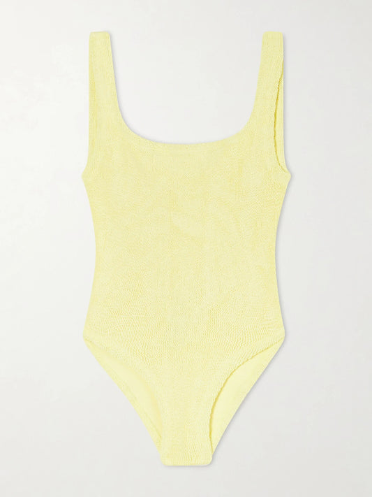 Image of Swimwear. Product name - Original Crinkle Swimsuit in Yellow colour by brand - Hunza G