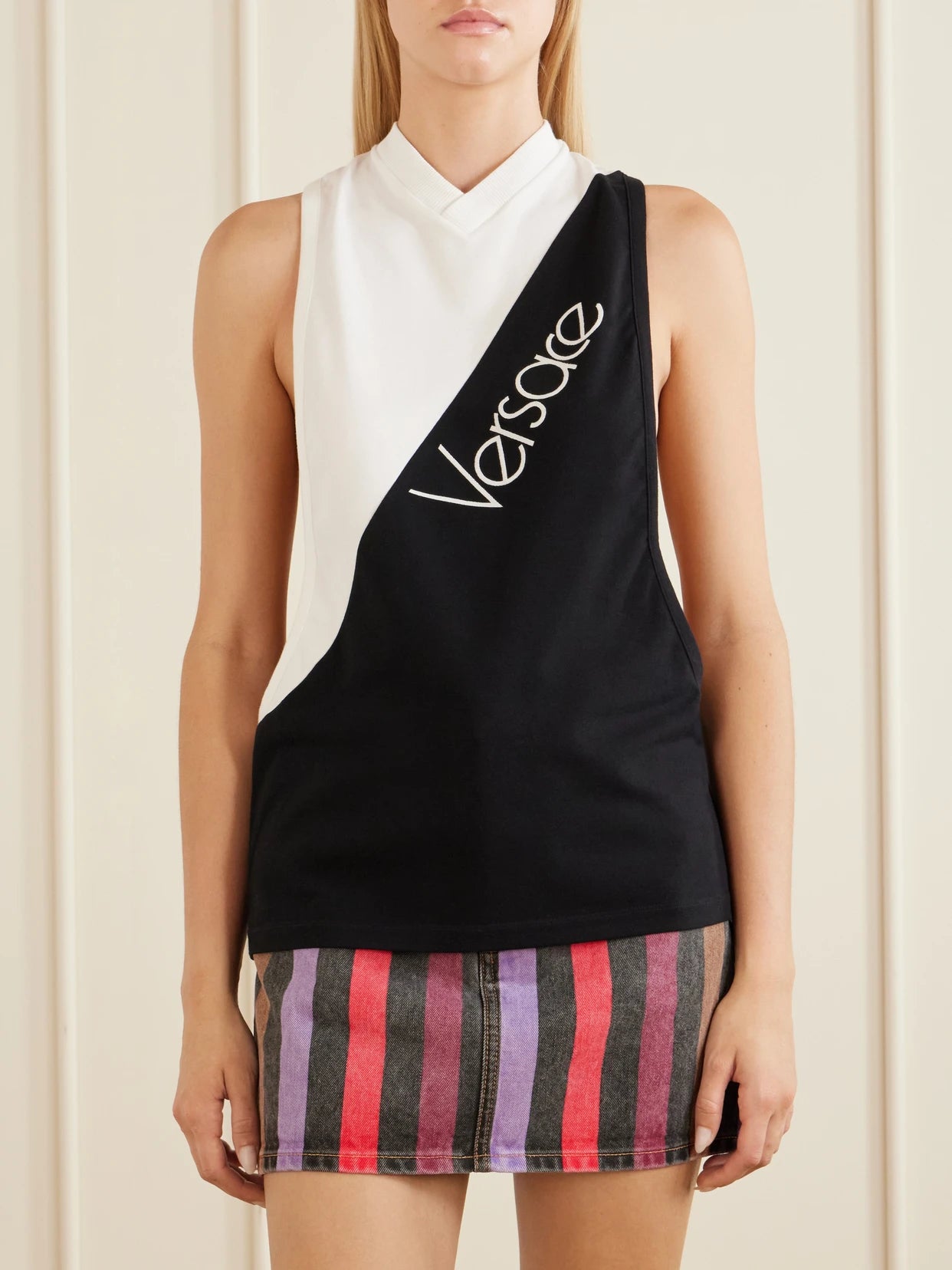 Logo-intarsia Stretch Cotton-jersey Tank