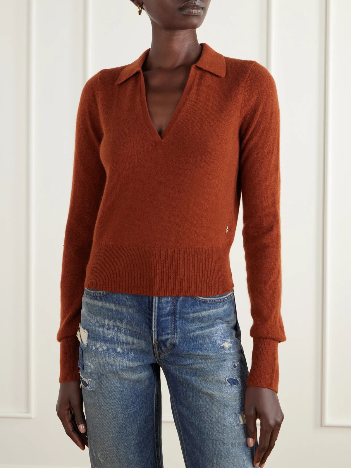 ÉTERNE Vance Cashmere Polo Sweater