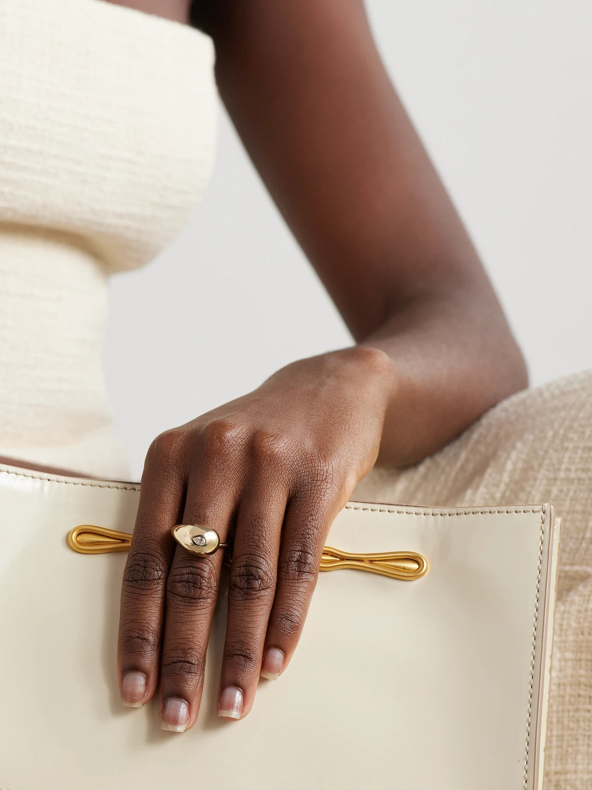 Image of Rings. Product name - Water Droplet 14-karat Gold Diamond Ring in Multi colour by brand - Mateo