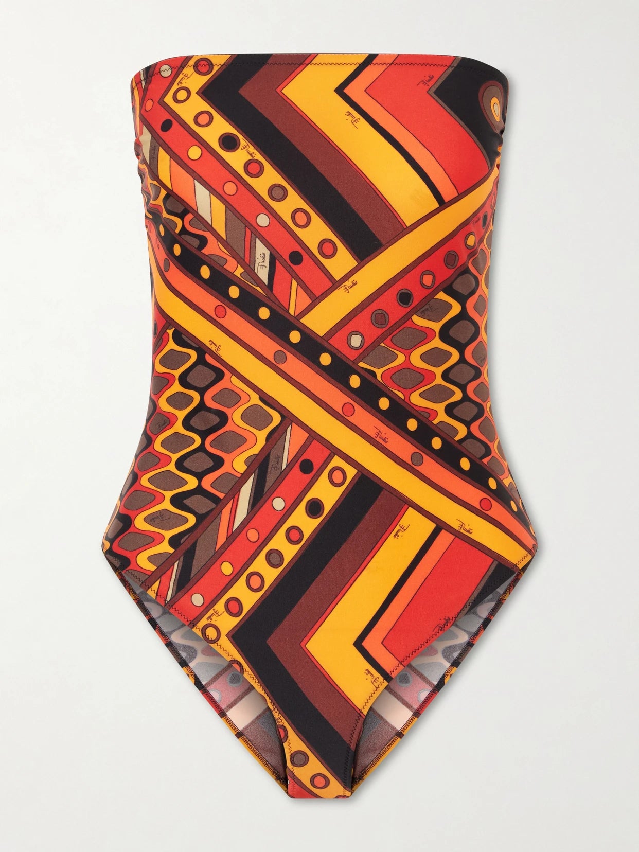 Printed Strapless Swimsuit