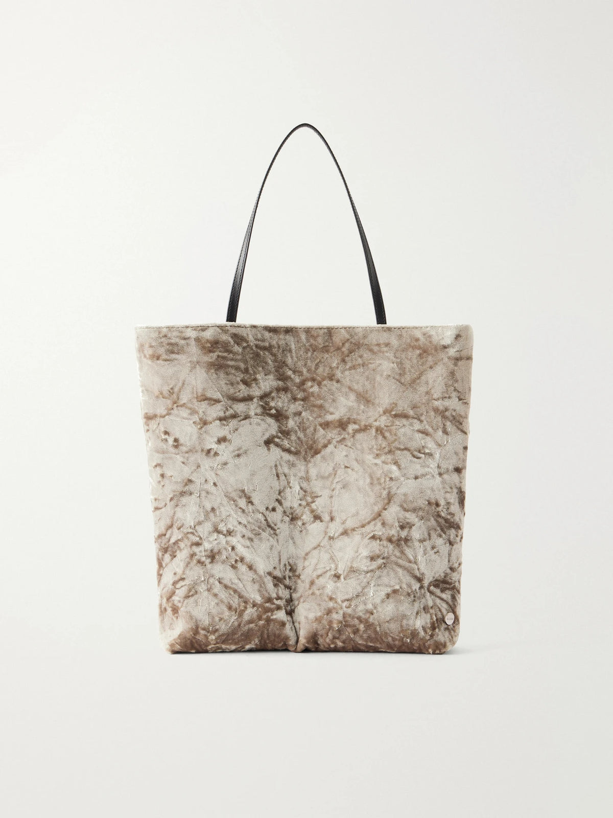 Valesque Thea Leather-trimmed Crushed-velvet Tote