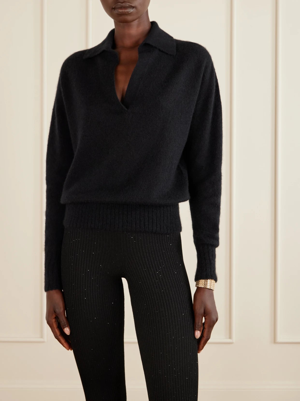 Ribbed Cashmere And Silk-blend Knitted Polo Shirt