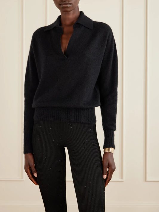 Ribbed Cashmere And Silk-blend Knitted Polo Shirt
