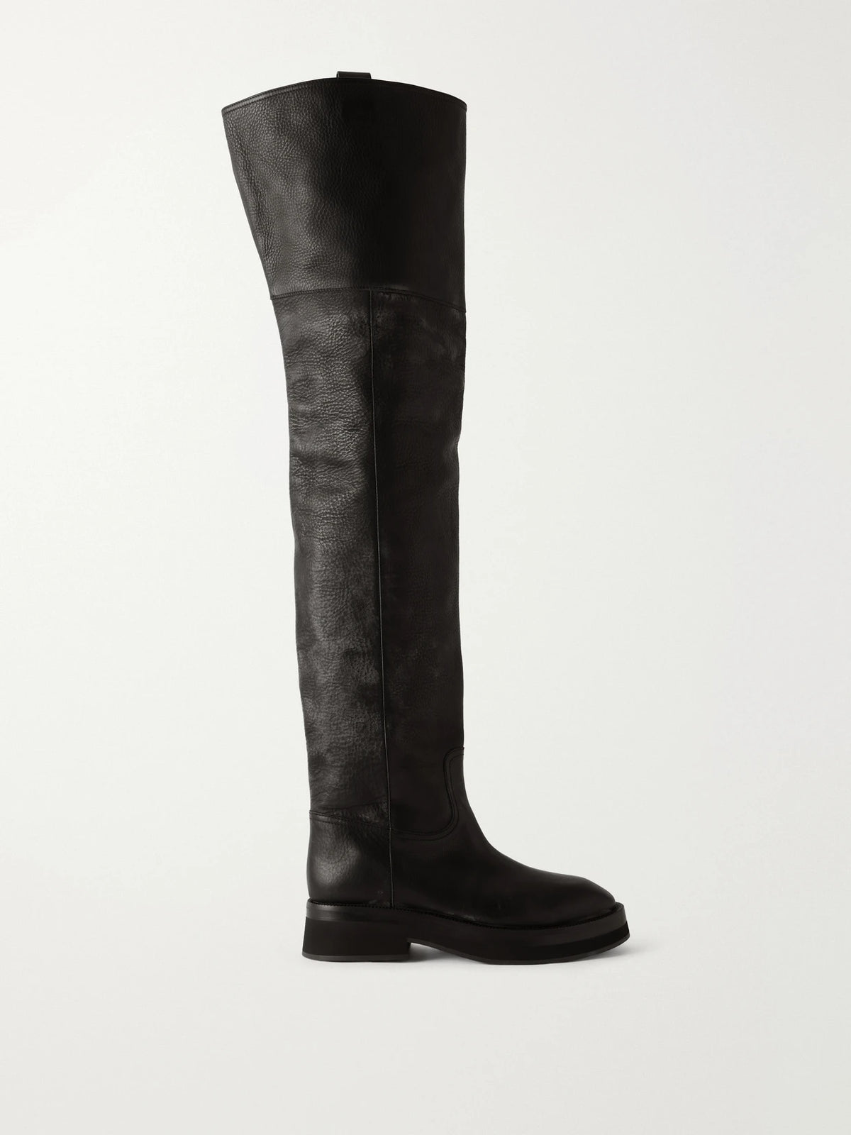Paris Texas Distressed Paneled Full-grain Leather Over-the-knee Boots