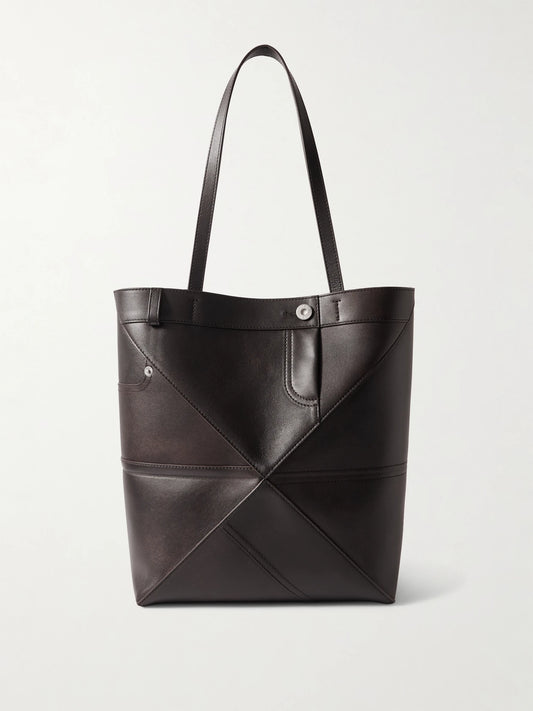 Puzzle Fold Panta Medium Convertible Leather Tote