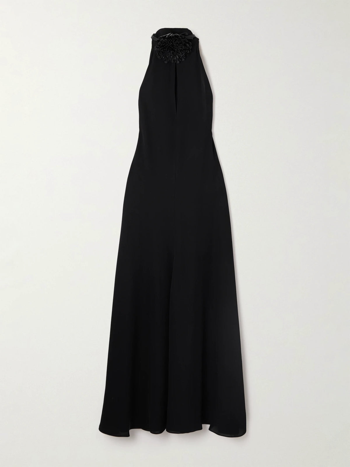 Cut-out Embellished Leather-trimmed Crepe Midi Dress