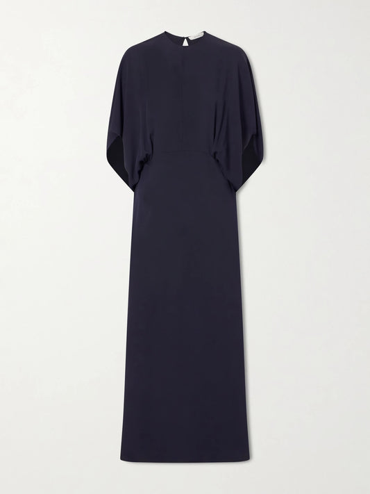 Image of Dresses. Product name - Koralie Silk-chiffon Gown in Navy colour by brand - The Row
