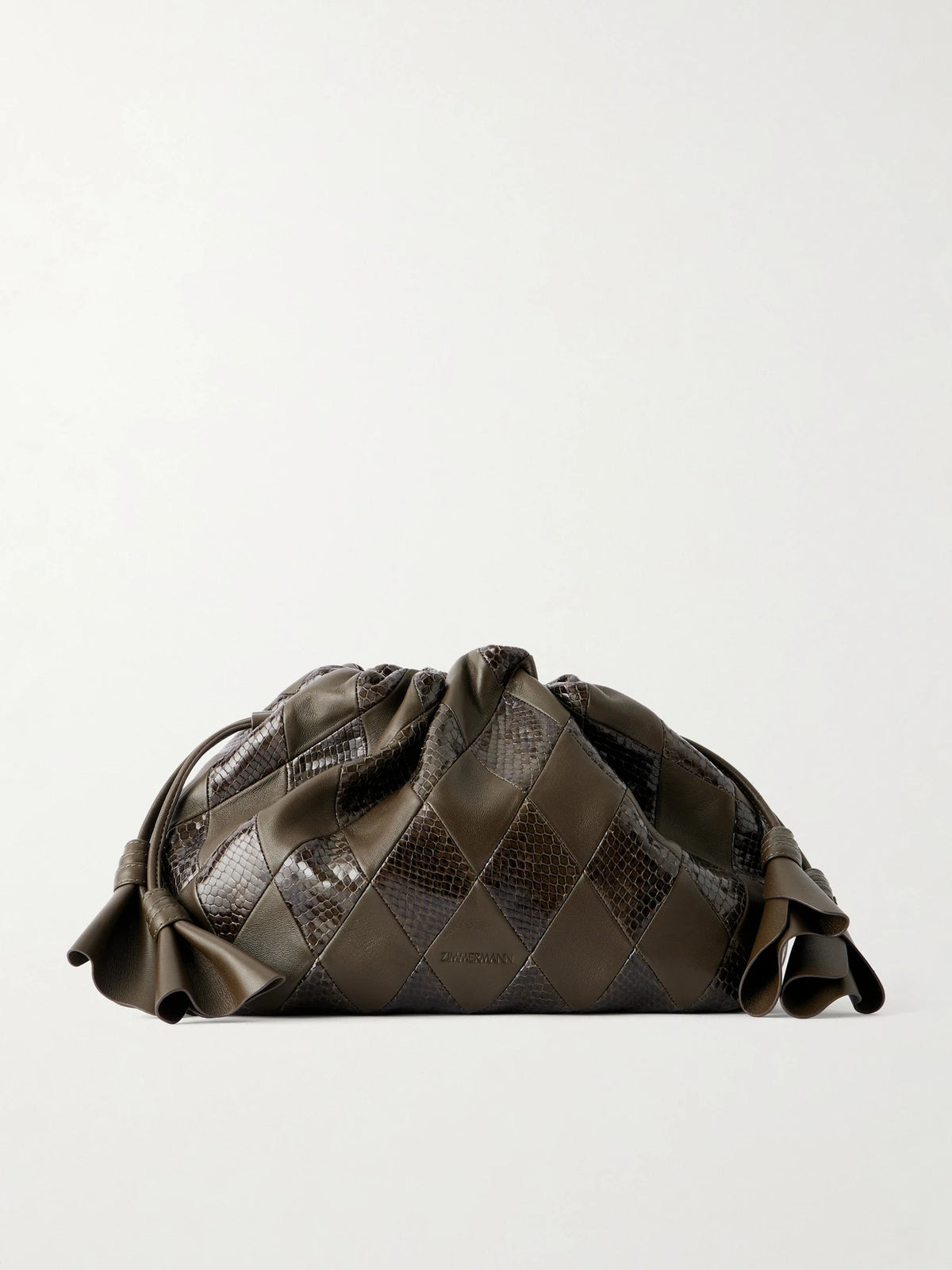 Zimmermann Cloud 91 Medium Snake-effect And Textured Leather Clutch
