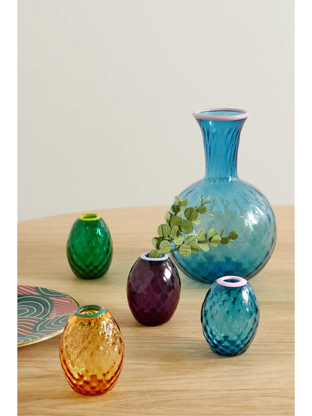 Image of Decor. Product name - Baby Egg Set Of Four Murano Glass Vases in Multi colour by brand - La DoubleJ