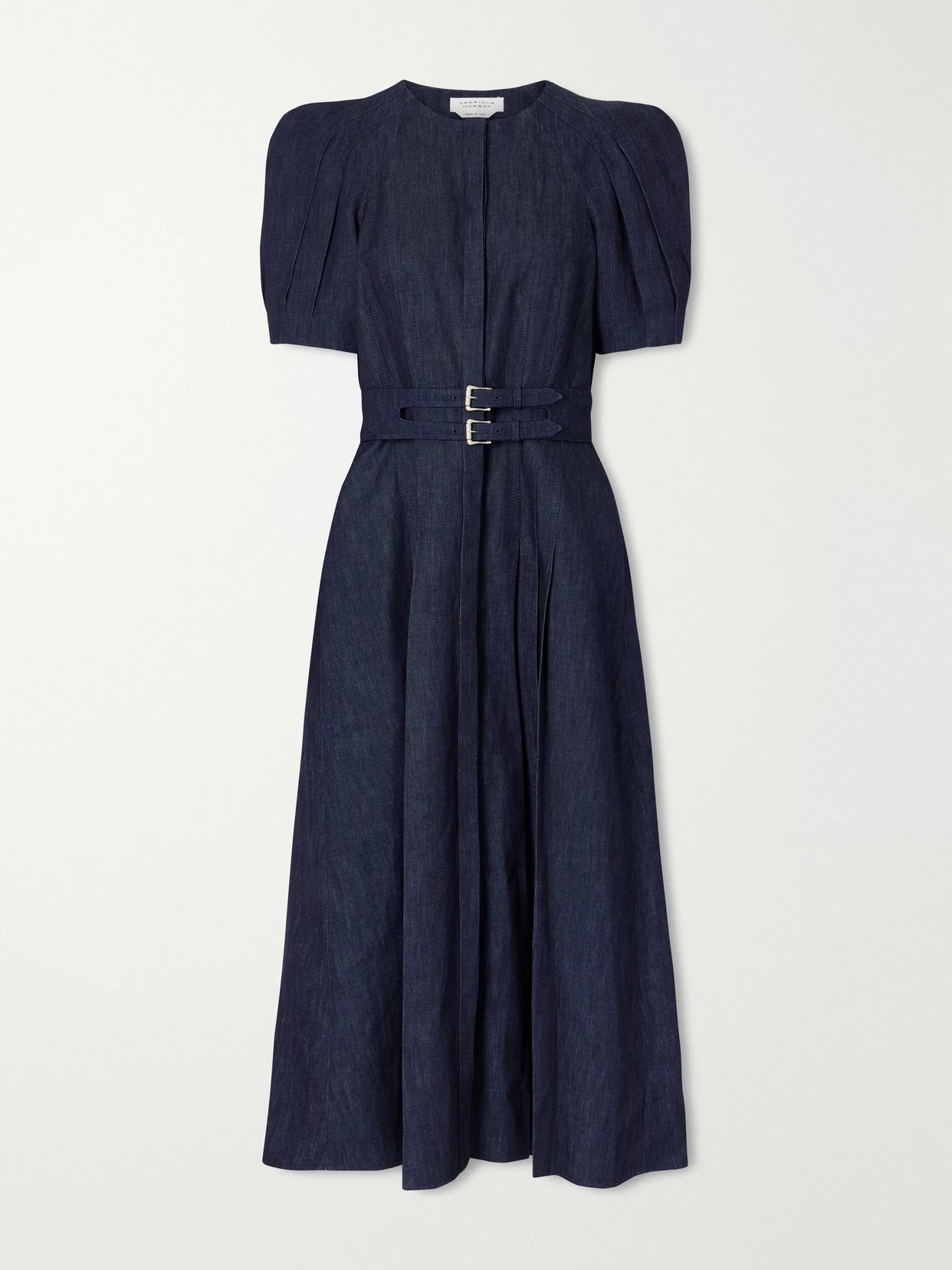 Patricia Belted Cotton And Linen-blend Denim Midi Dress