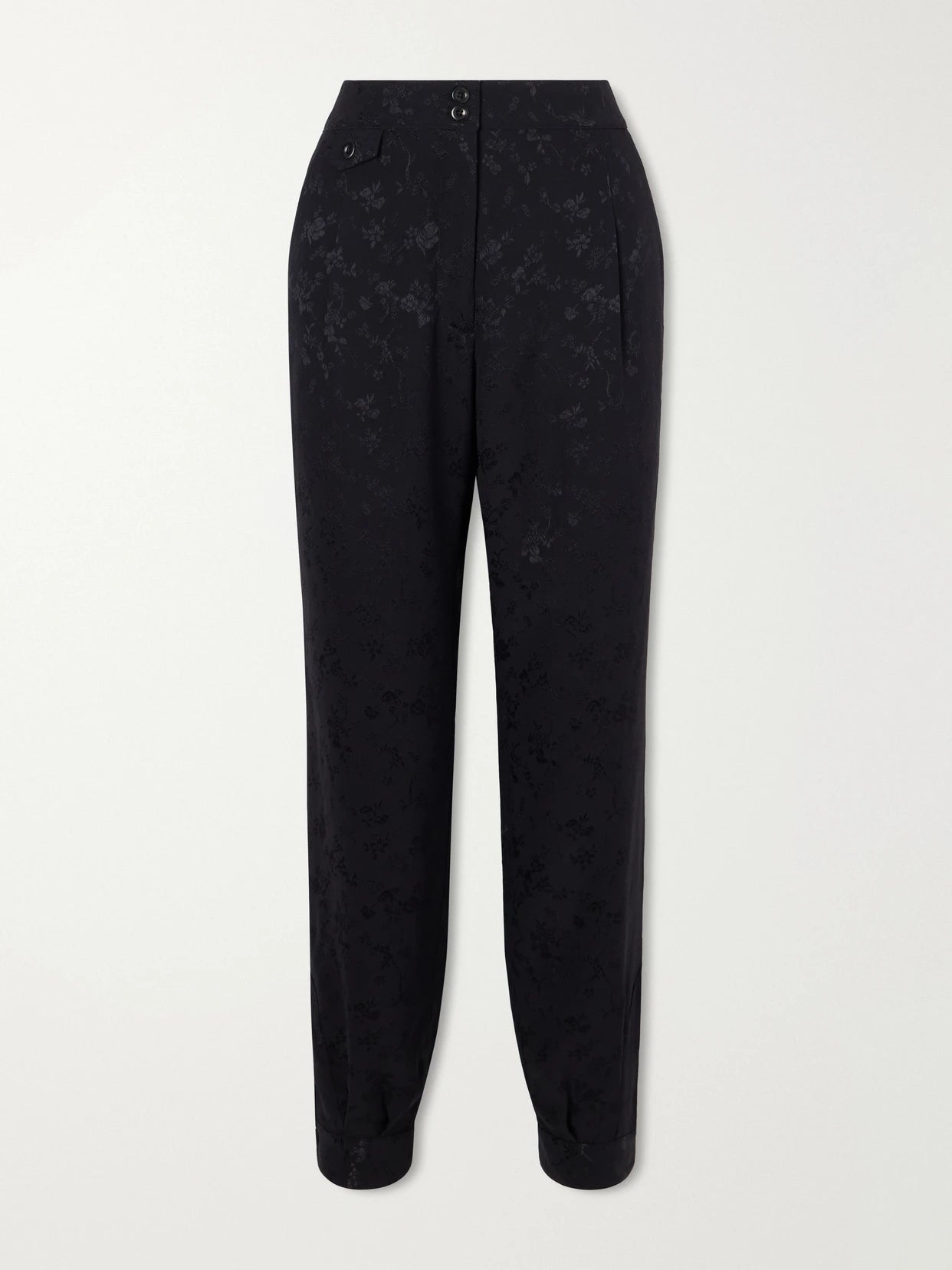 Gaucha Floral-jacquard Silk Tapered Pants