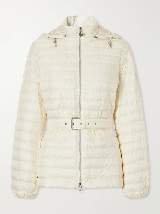 Burberry Belted Quilted Padded Shell Hooded Jacket
