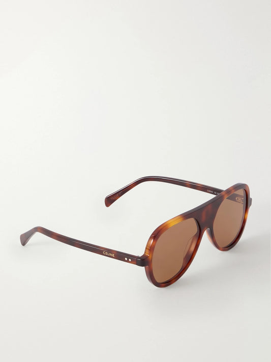 CELINE Eyewear Thin Pilot Aviator-style Acetate Sunglasses