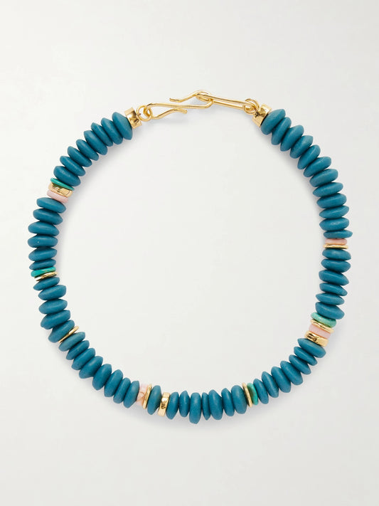 Gold-tone Glass Beaded Necklace