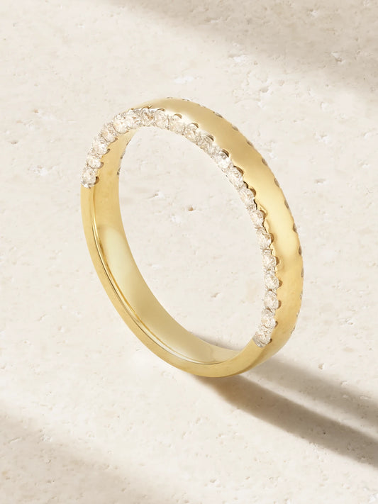 Grignotée 9-karat Gold Diamond Ring