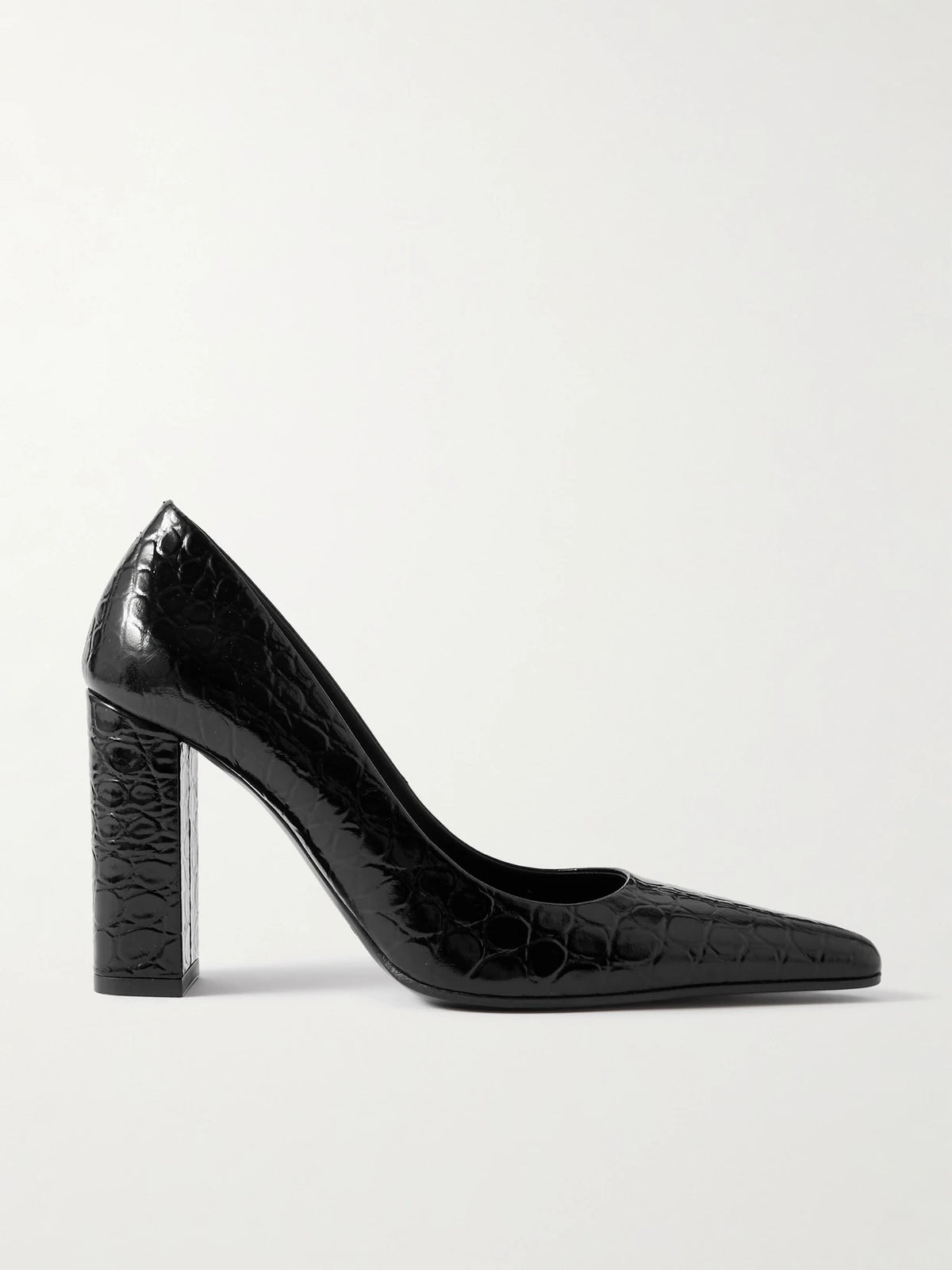 90 Croc-effect Leather Pumps