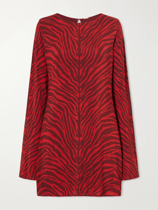 Cala de la Cruz Maisha Zebra-print Stretch-jersey Mini Dress