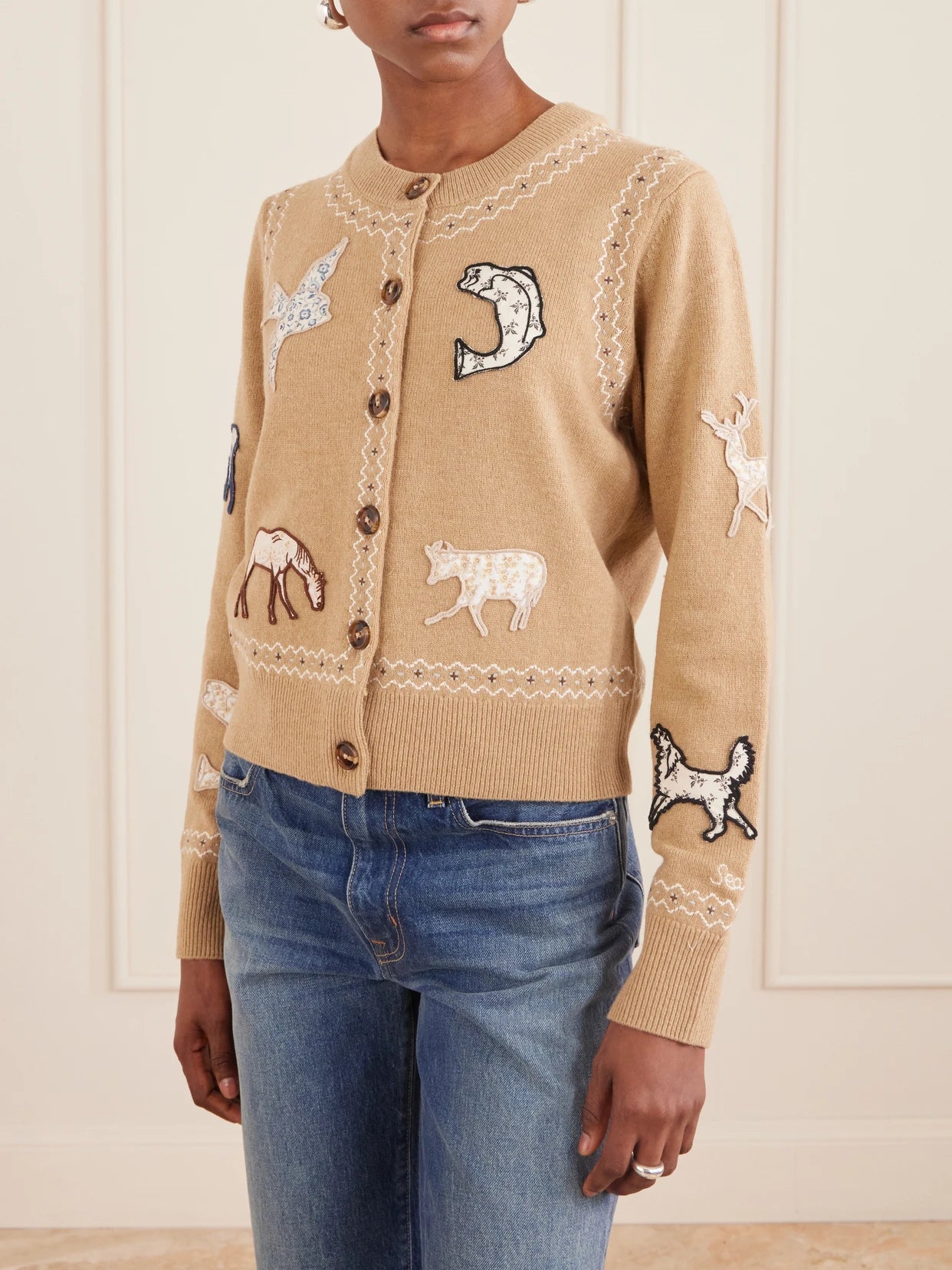 Winslow Appliquéd Wool Cardigan
