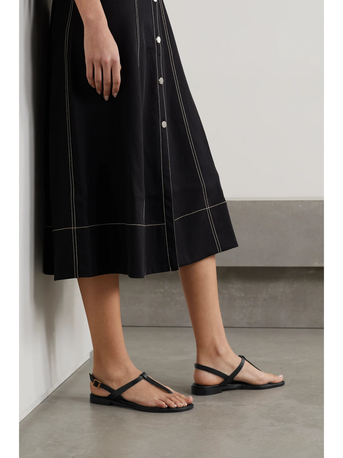 Hata Leather Slingback Sandals