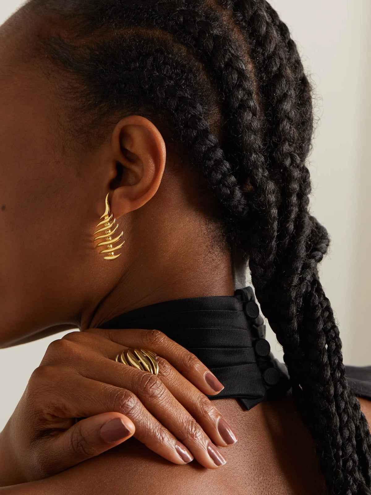 Image of Earrings. Product name - Flame Mini 18-karat Gold Earrings in Multi colour by brand - Fernando Jorge