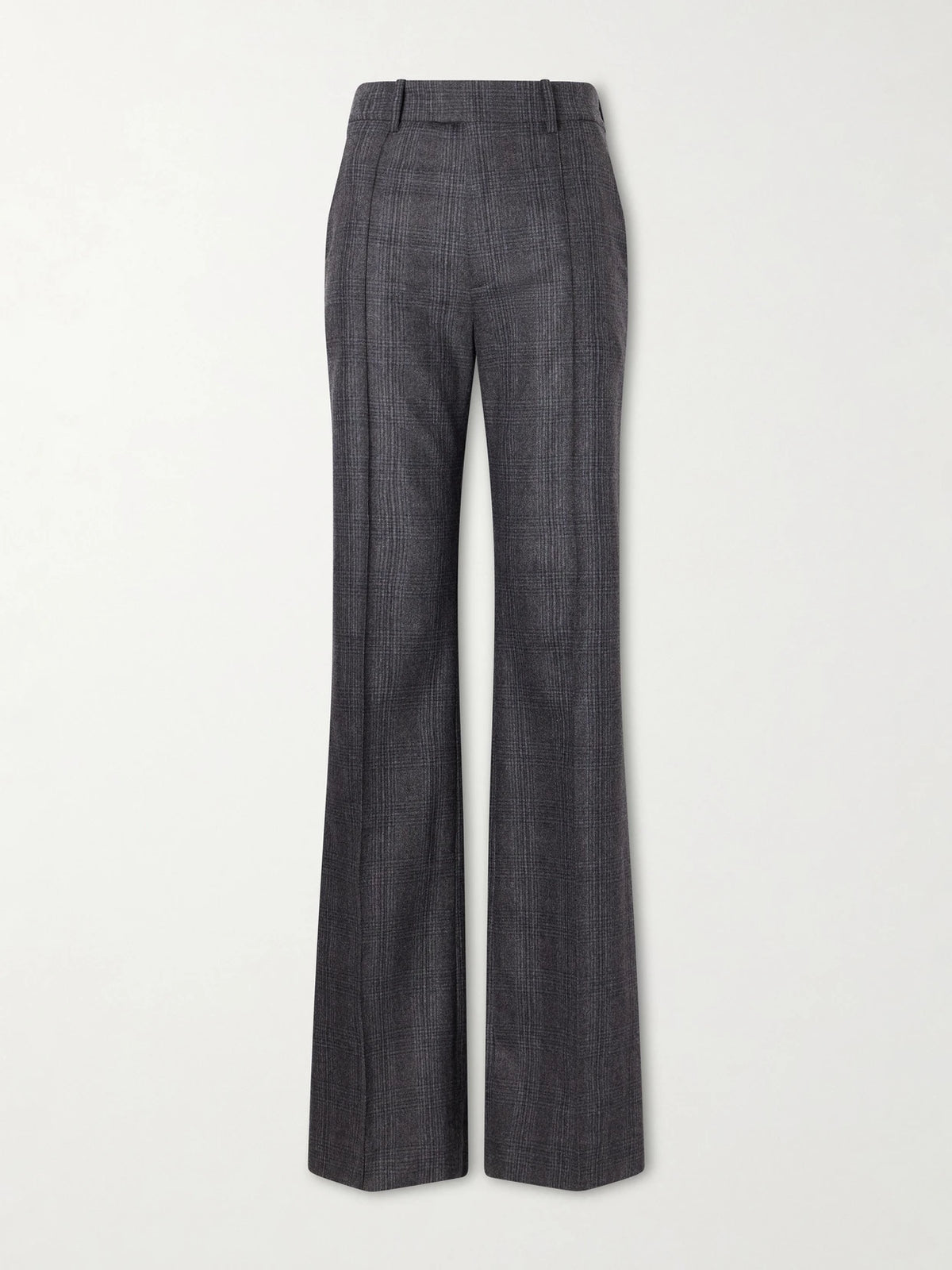 Nili Lotan Etoile Pleated Checked Wool And Cashmere-blend Felt Straight-leg Pants