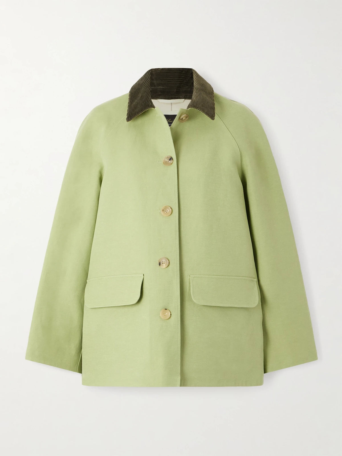 Loro Piana Broderick Corduroy-trimmed Linen And Silk-blend Coat