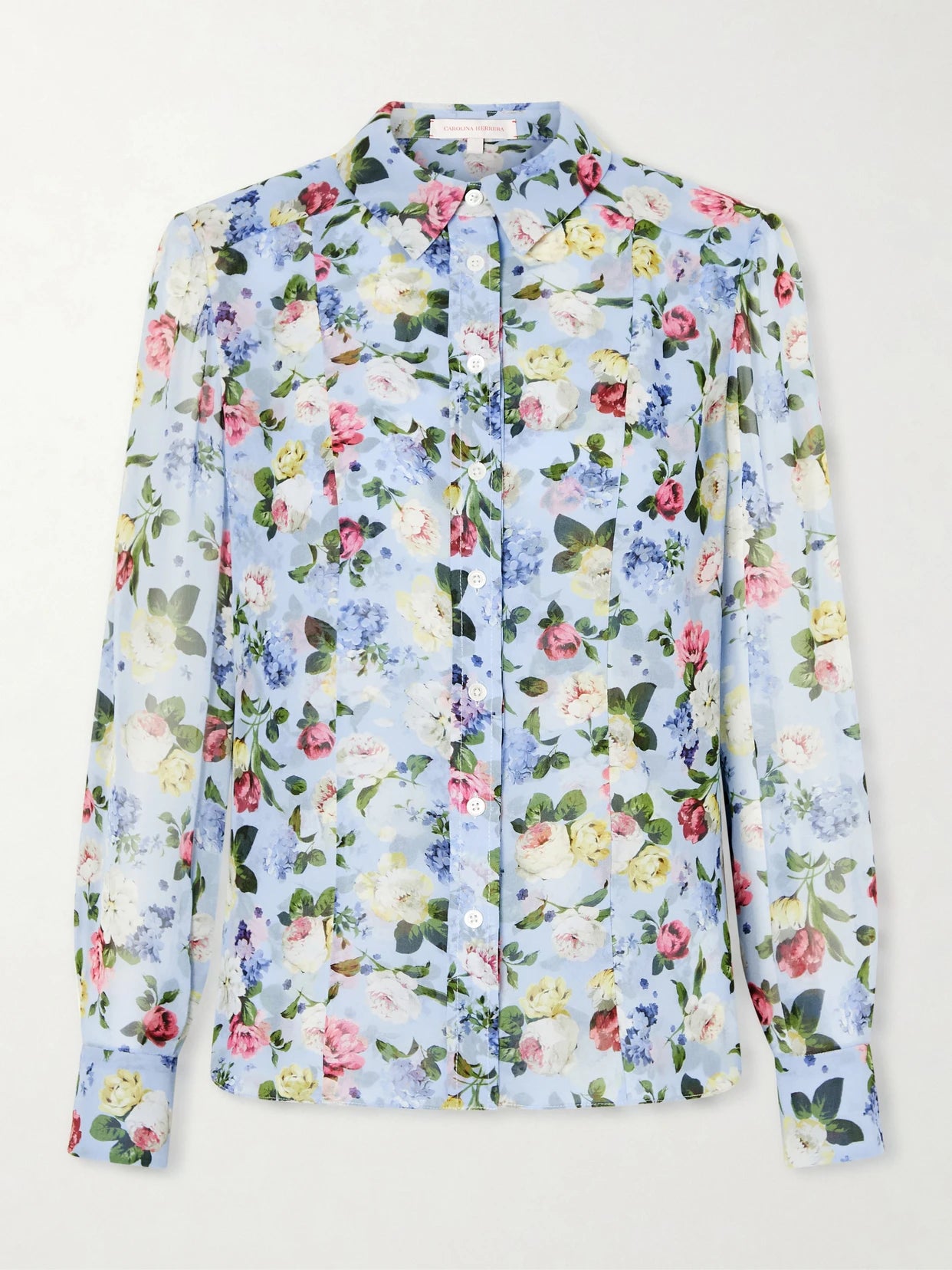Isabella Garden Floral-print Silk-chiiffon Blouse