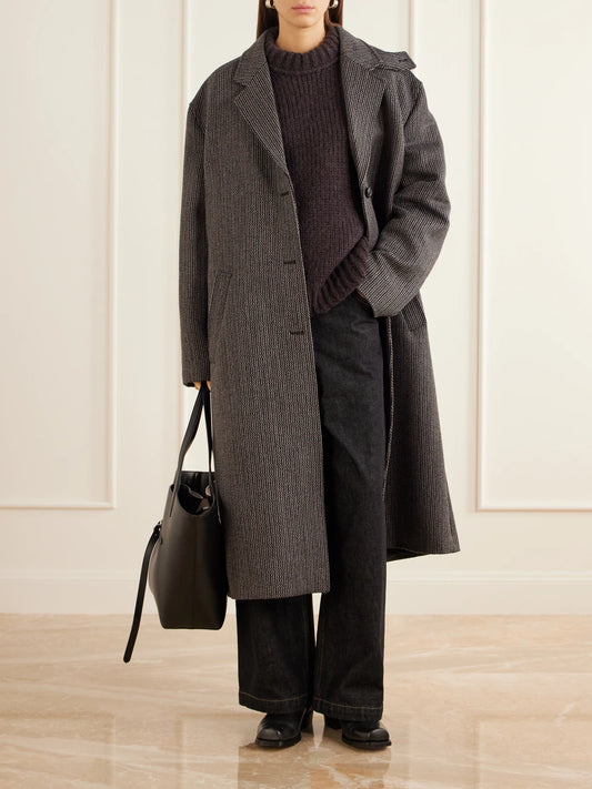 Image of Coats & Jackets. Product name - Wool Broken Twill Coat in Gray colour by brand - Our Legacy