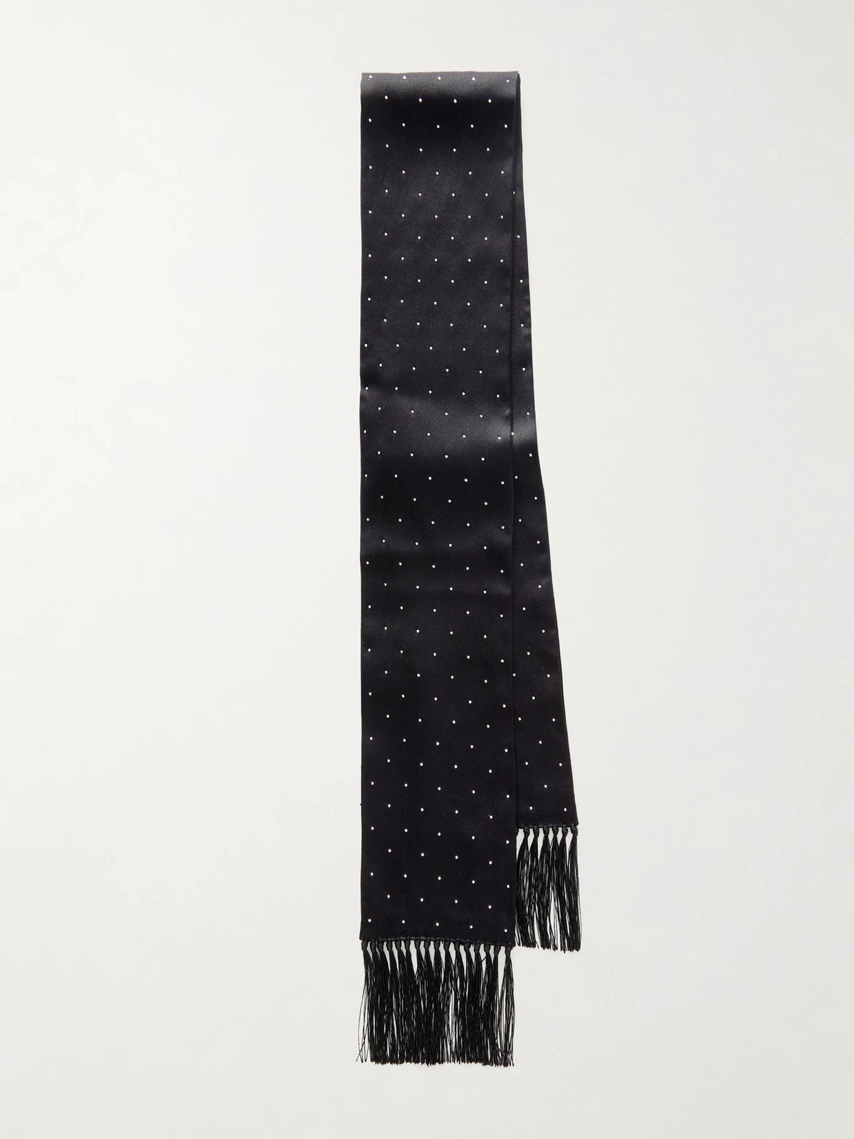 TOM FORD Fringed Crystal-embellished Silk-satin Scarf