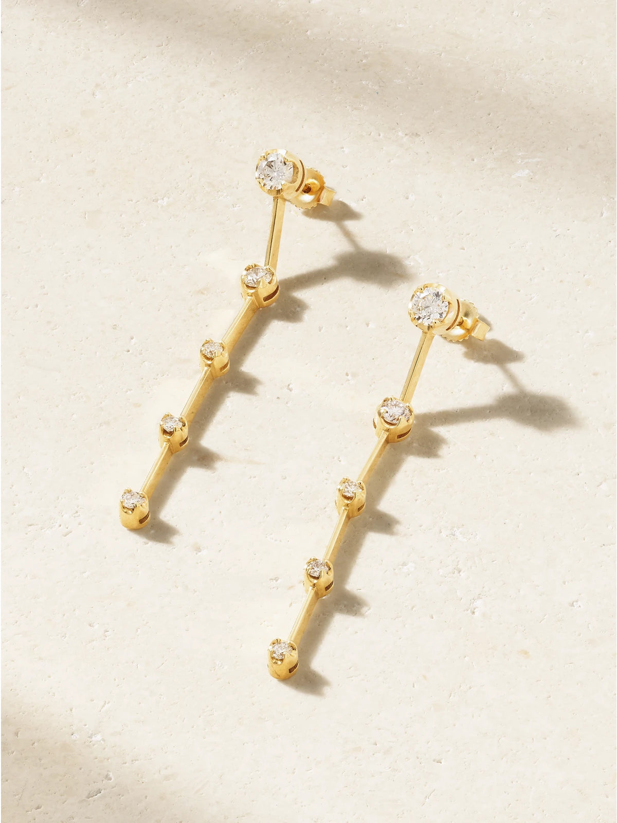 Linear 5 Illusion 18-karat Gold Diamond Earrings