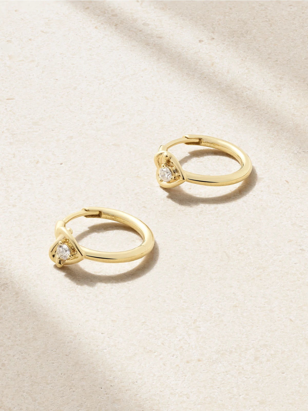 Tie The Knot 9-karat Gold Diamond Hoop Earrings