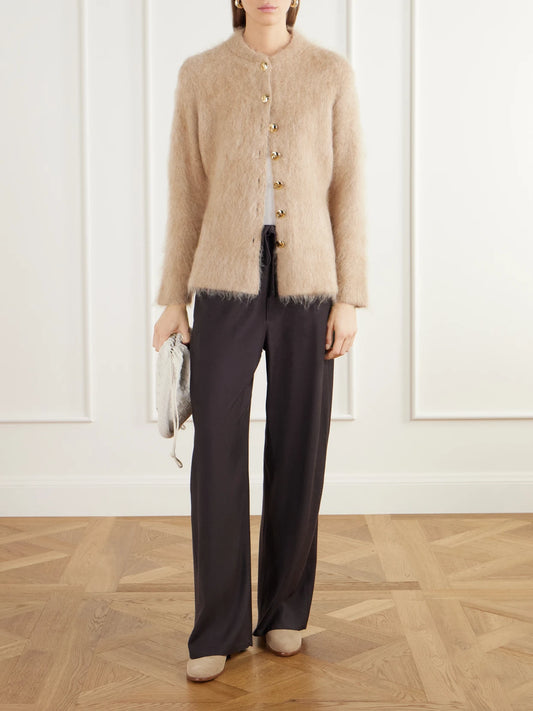 Image of Coats & Jackets. Product name - Aniza Brushed Cardigan in Beige colour by brand - Proenza Schouler