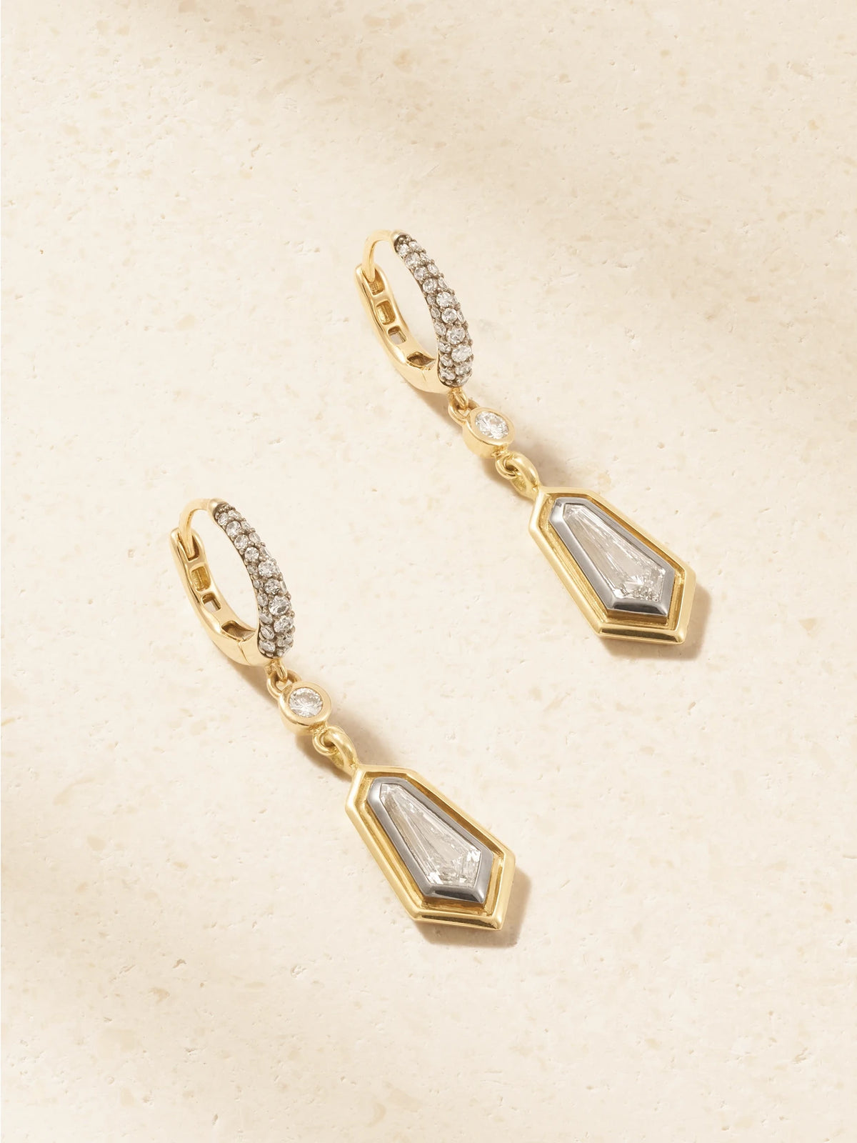 Lucy Delius Large Kite 18-karat Gold Diamond Earrings