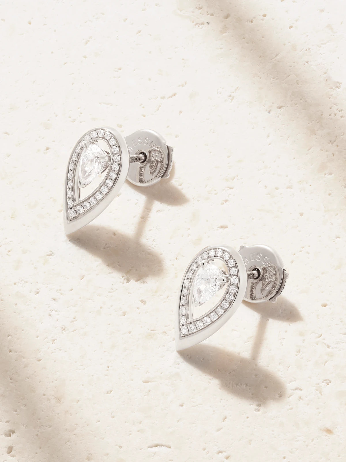 Firey 18-karat White Gold Diamond Earrings