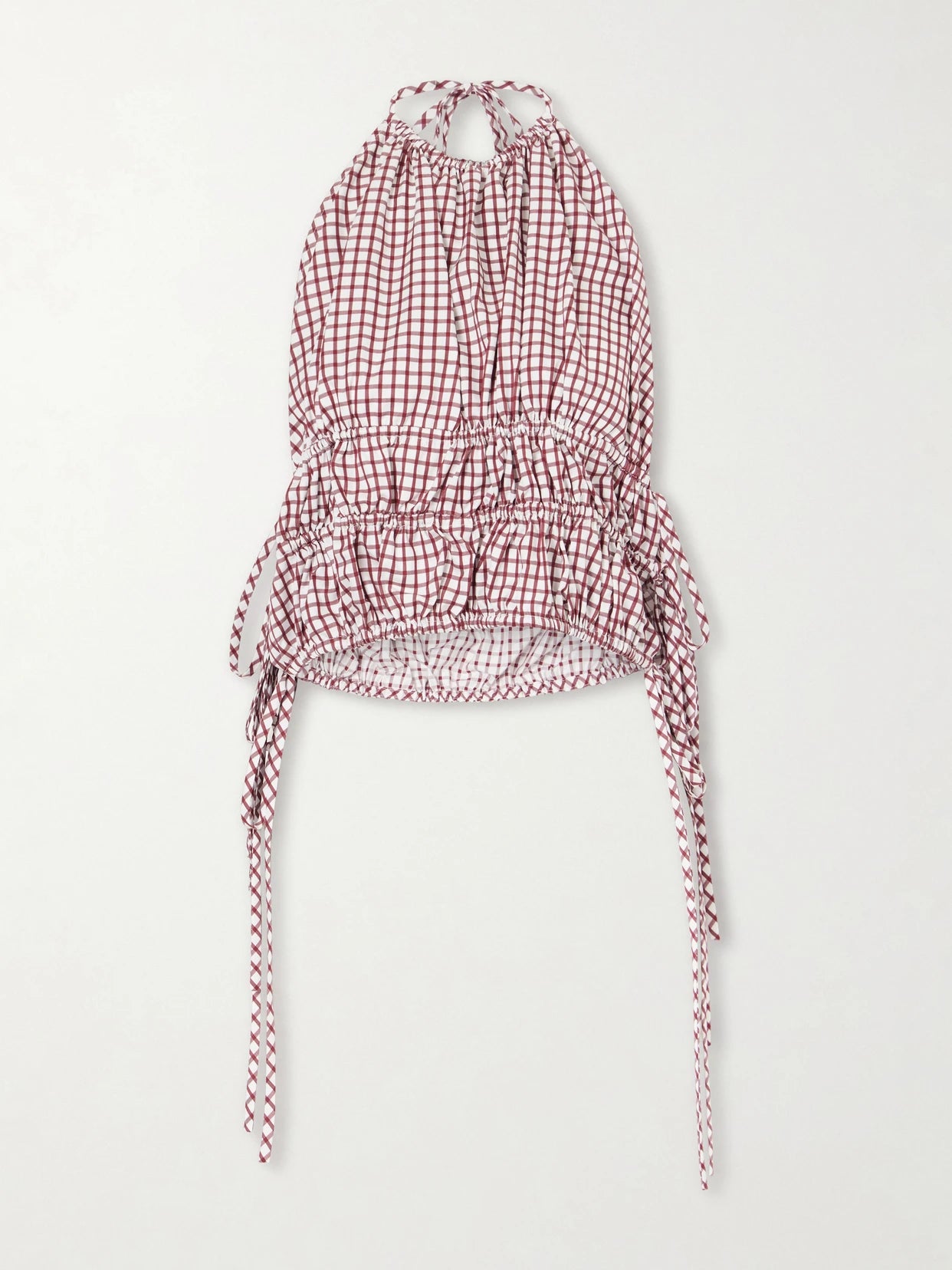 Lina Checked Cotton Halterneck Top