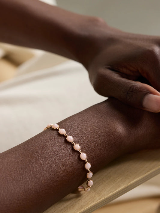 Image of Bracelets. Product name - Classic 18-karat Rose Gold Opal Bracelet in Multi colour by brand - Irene Neuwirth