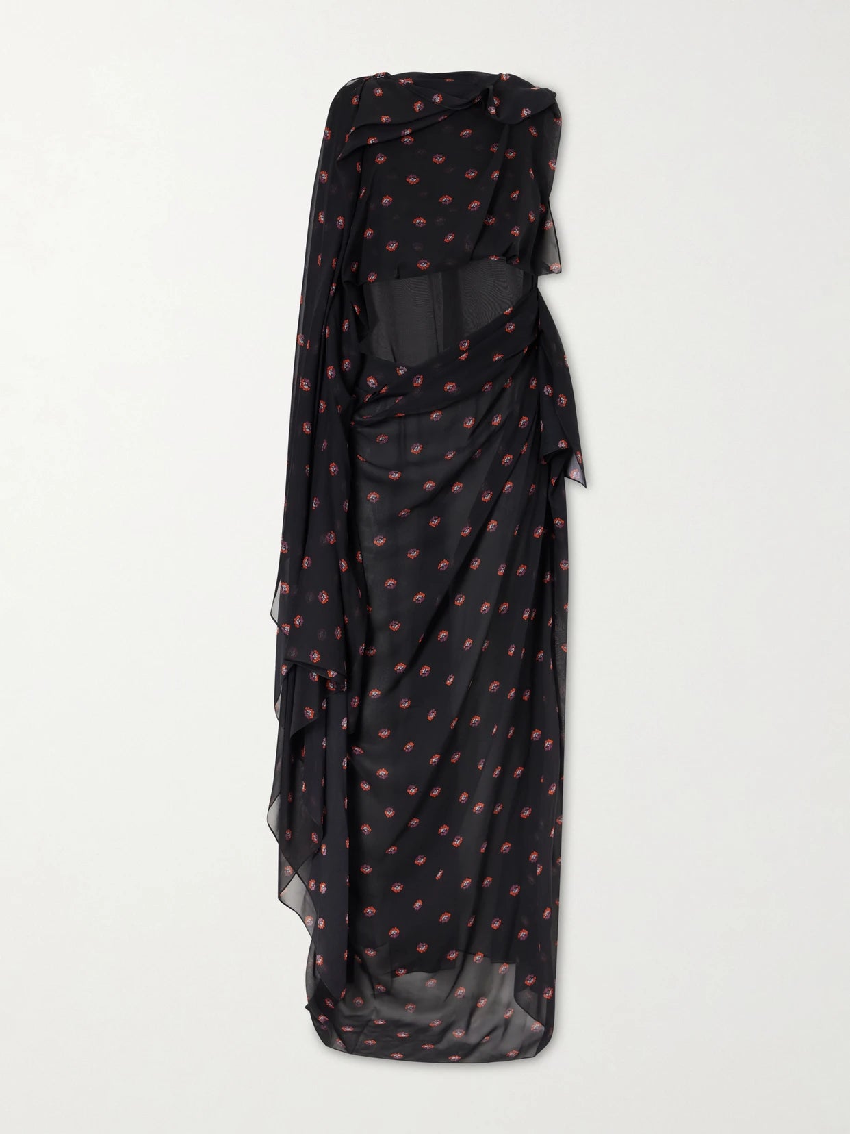 Floral-print Silk-chiffon Gown