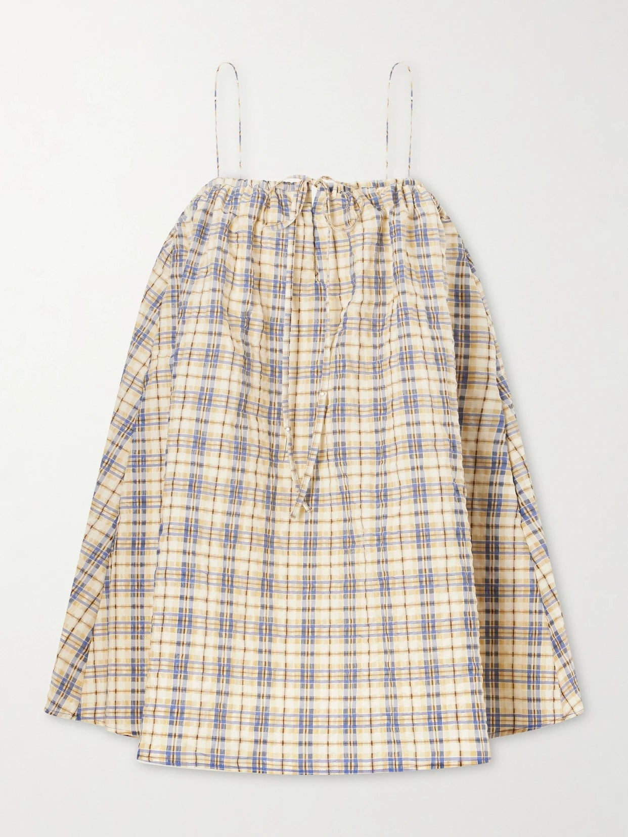 Checked Seersucker Mini Dress