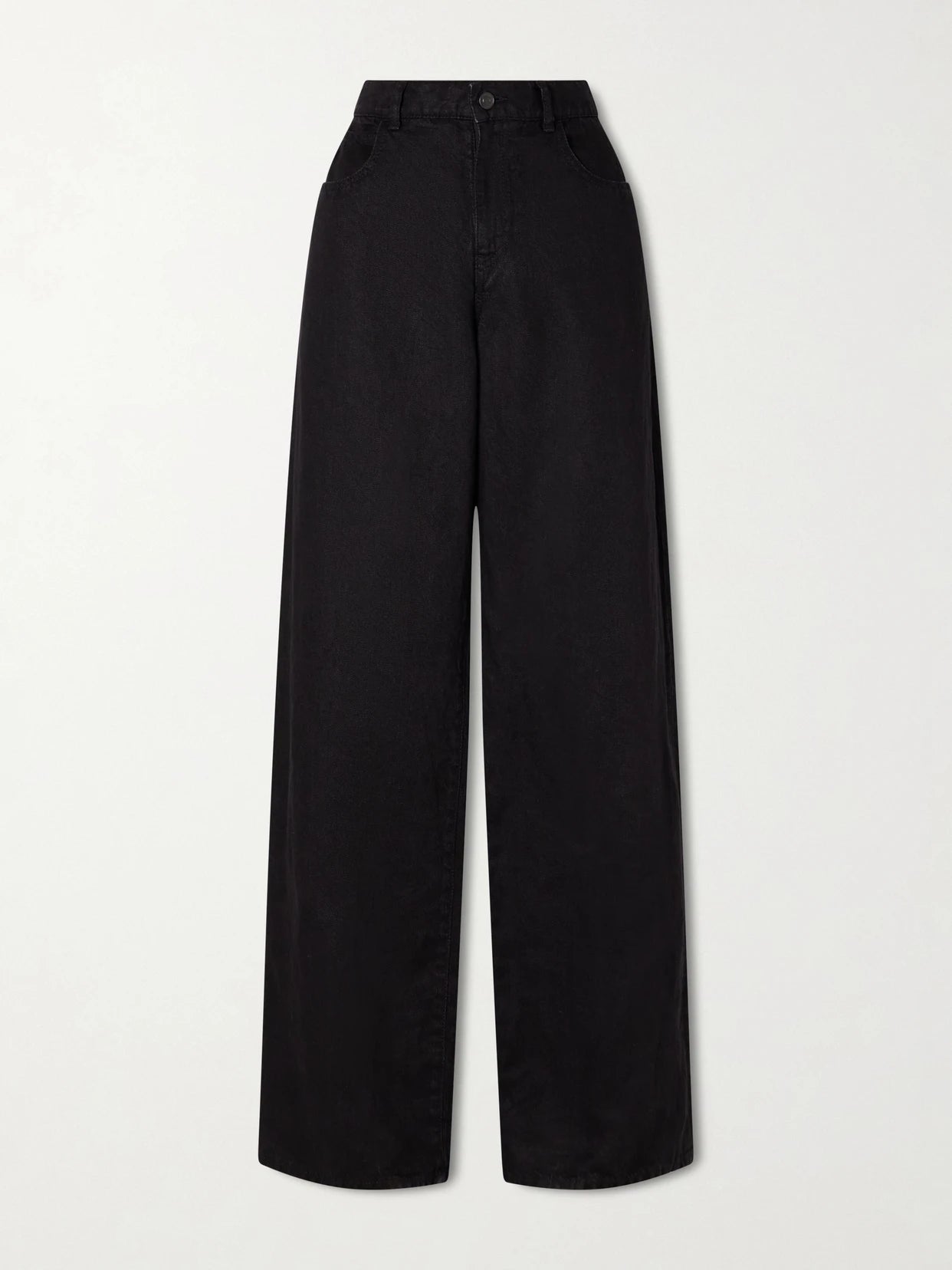 Image of Jeans. Product name - Eglitta High-rise Wide-leg Jeans in Black colour by brand - The Row