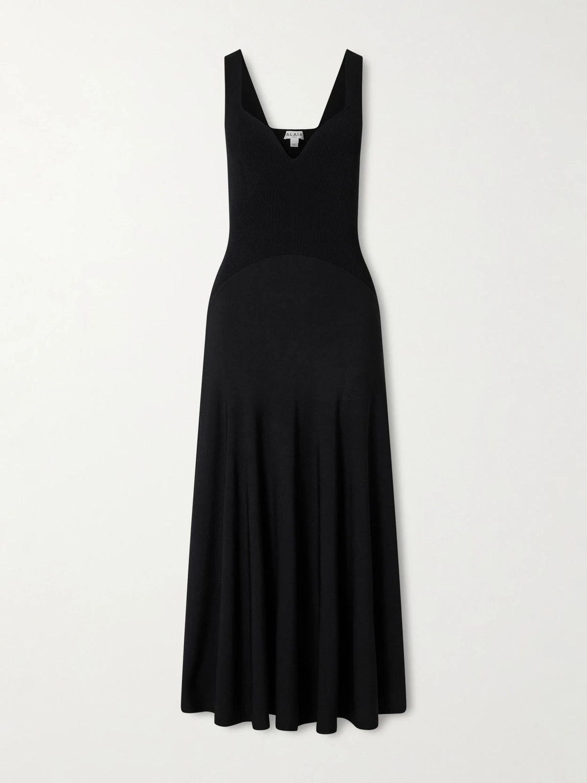 Ribbed-knit And Jersey Pleated Midi Dress