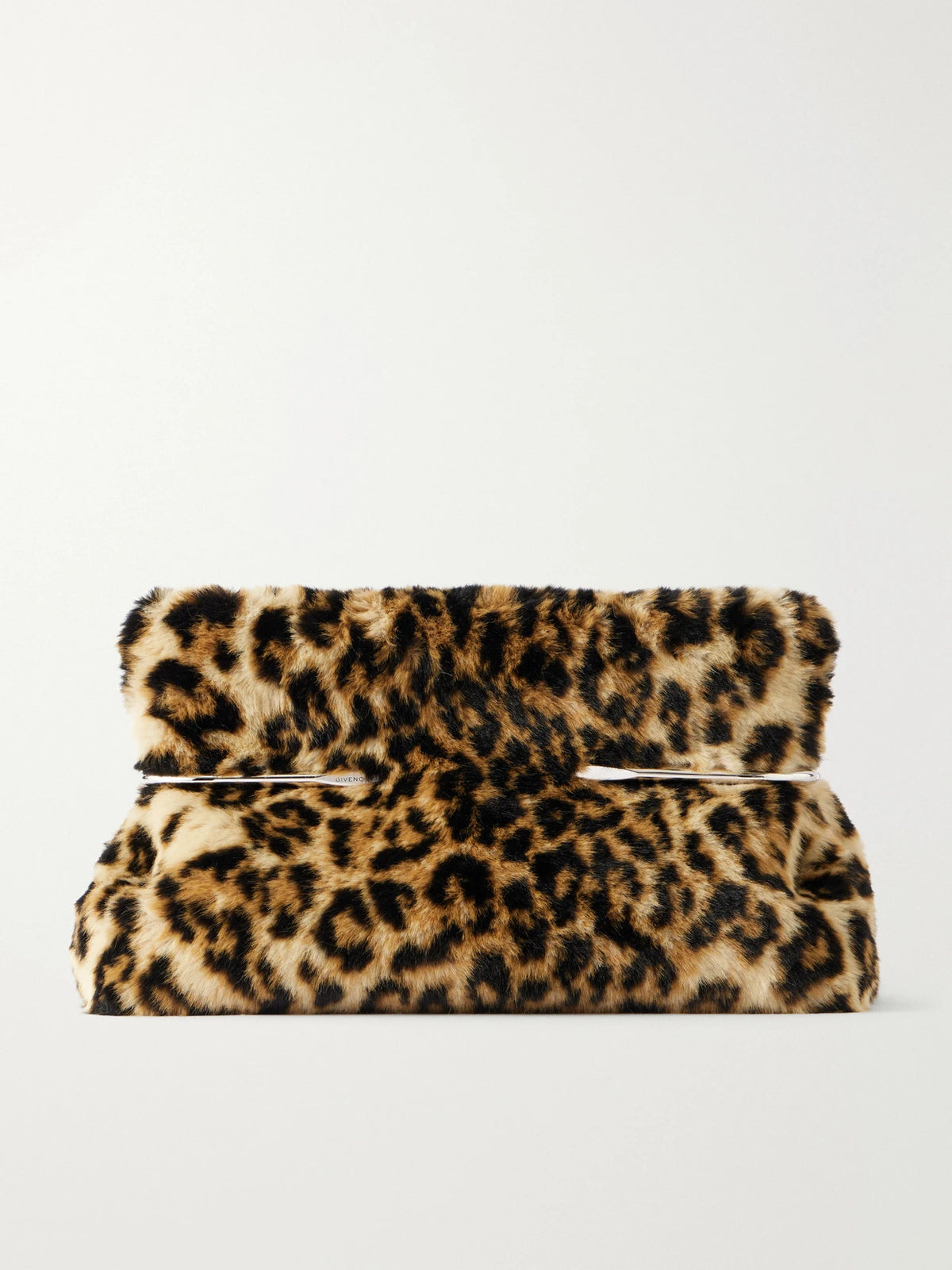 Givenchy Pinch Leopard-print Shearling Clutch