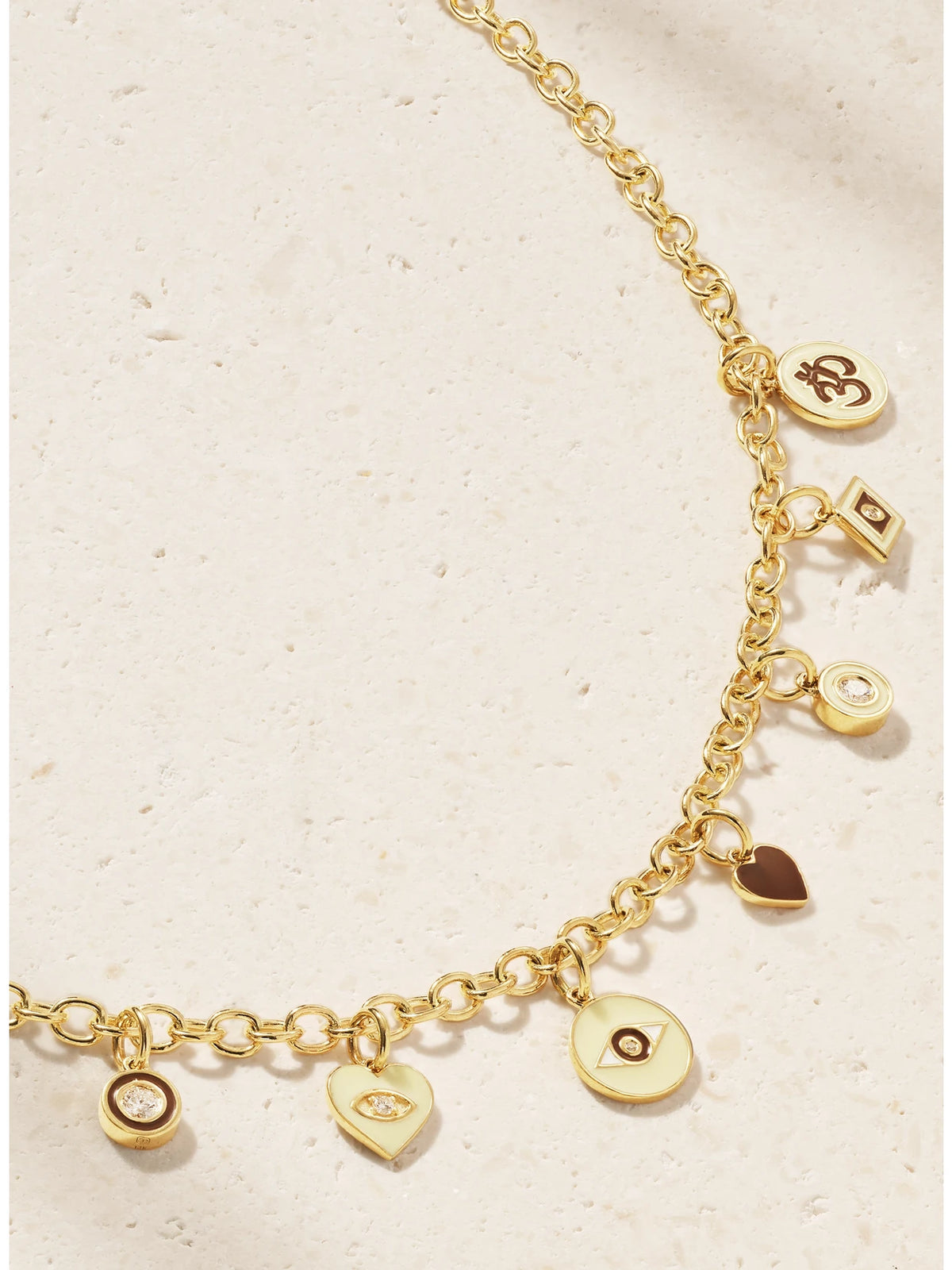 14-karat Gold, Diamond And Enamel Necklace