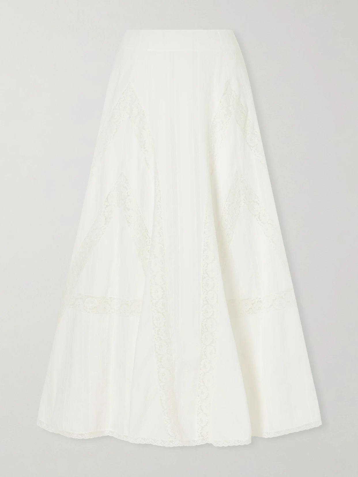 Vieste Lace-trimmed Cotton-muslin Maxi Skirt