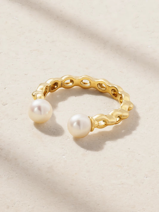 Sea Of Beauty 14-karat Gold Pearl Ring