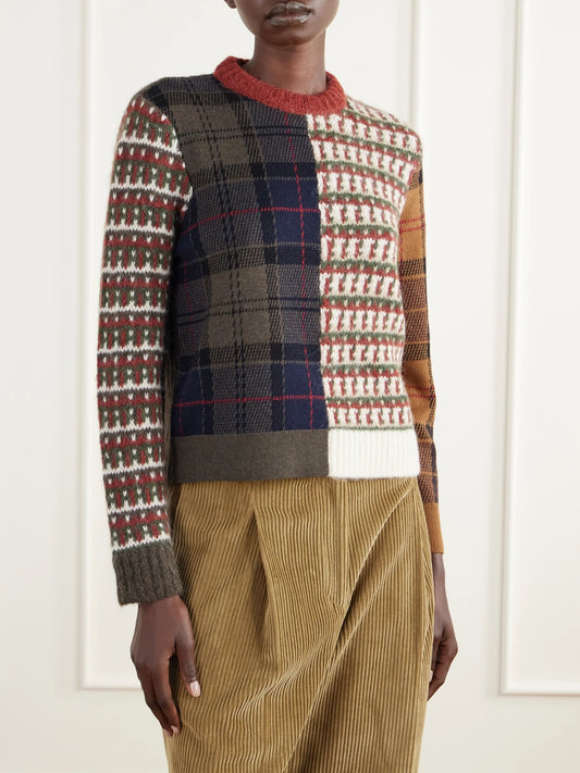 Barbour Ashford Patchwork Wool-blend Sweater