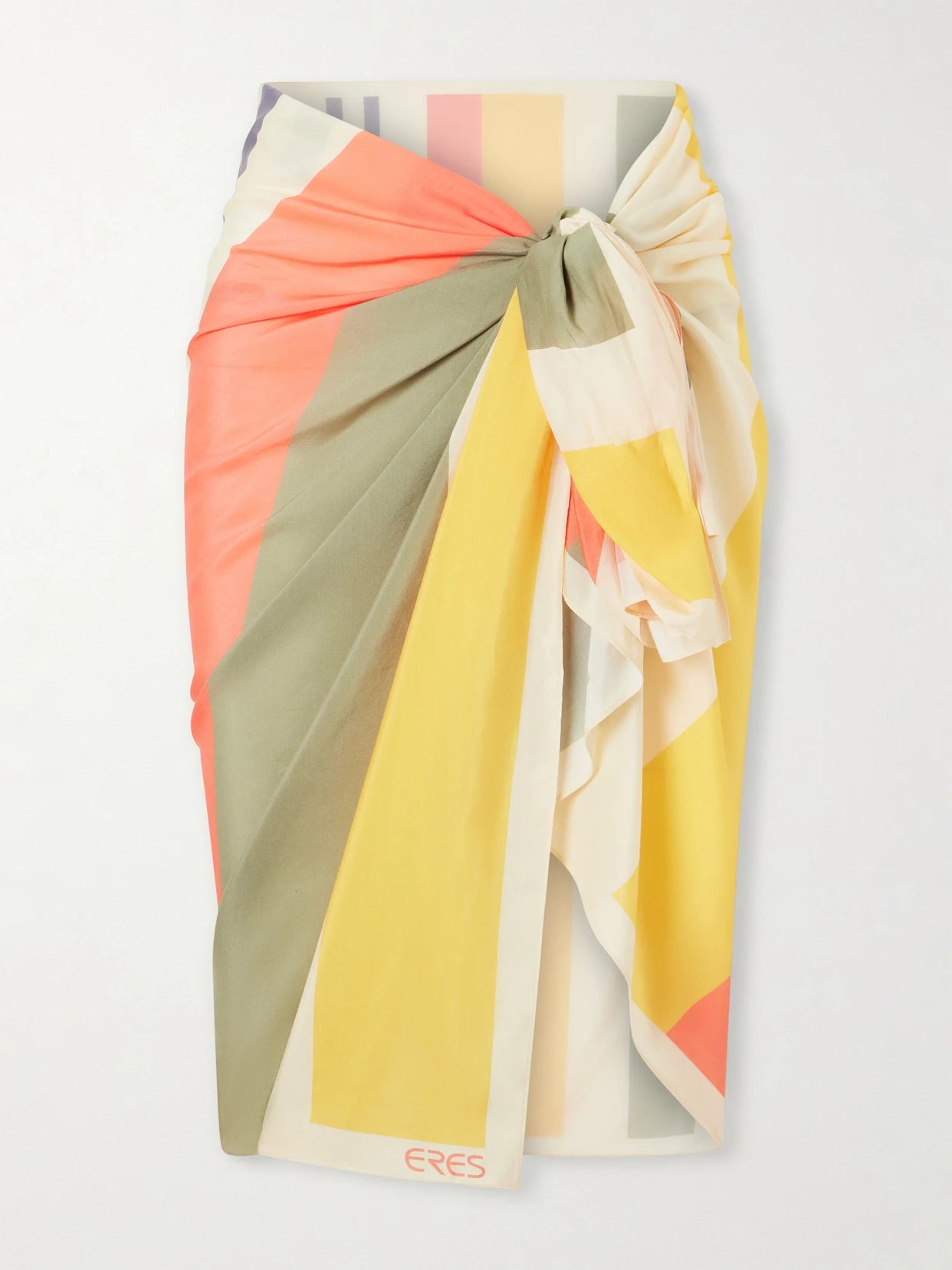Croquant Striped Cotton And Silk-blend Sarong