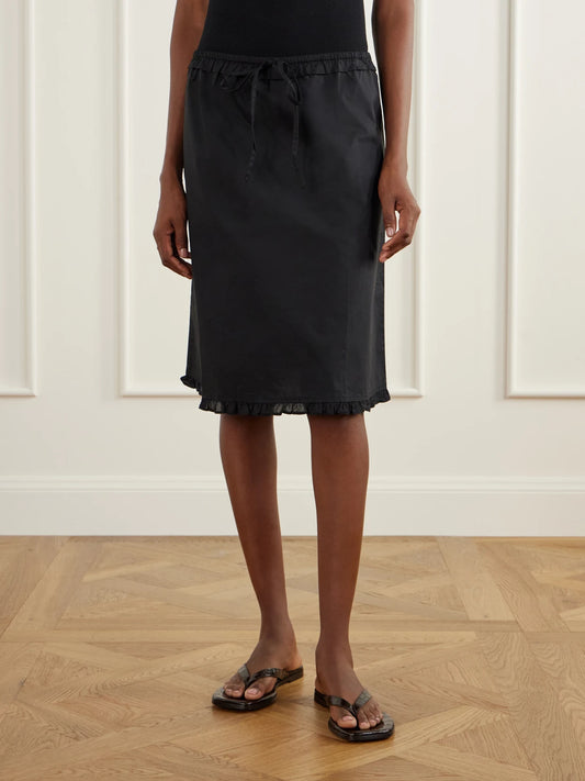 Deiji Studios One Frill Organic Cotton-poplin Knee-length Skirt
